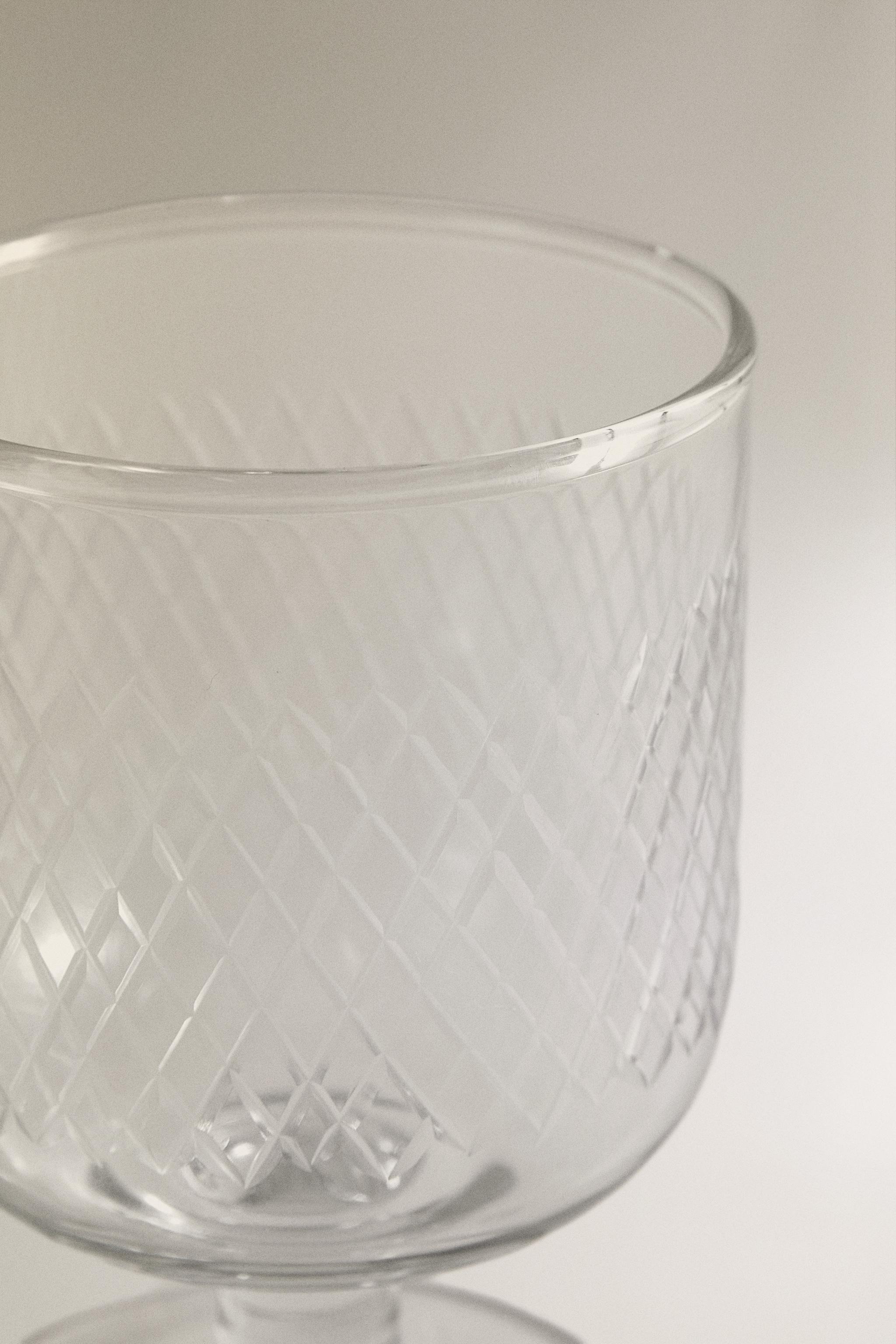CARVED GLASS GOBLET